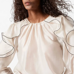 & Other Stories sheer ivory ruffle tie back blouse Palace of Nowhere