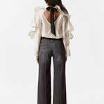 & Other Stories sheer ivory ruffle tie back blouse Palace of Nowhere