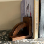 Pair of vintage art deco stained oak bookends Palace of Nowhere