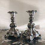 Pair of vintage mid century silver plated Swedish candlesticks Palace of Nowhere