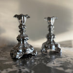 Pair of vintage mid century silver plated Swedish candlesticks Palace of Nowhere