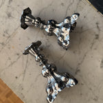 Pair of vintage mid century silver plated Swedish candlesticks Palace of Nowhere