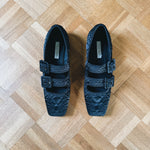 Cecilie Bahnsen x Charles & Keith quilted satin Dahlia Mary Janes 