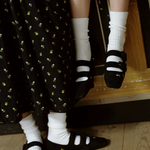 Cecilie Bahnsen x Charles & Keith quilted satin Dahlia Mary Janes 