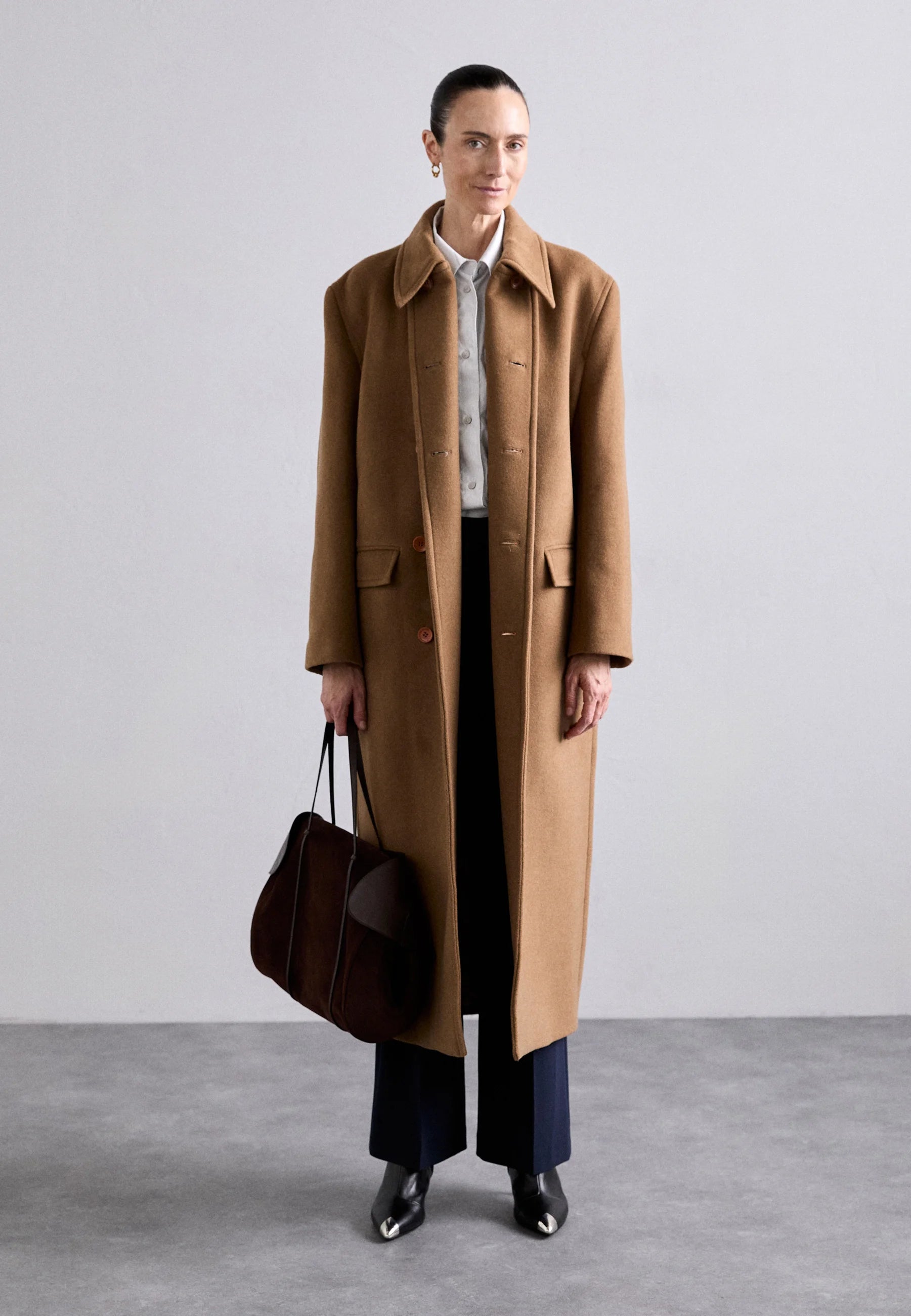 Filippa K brushed wool double breasted long coat 