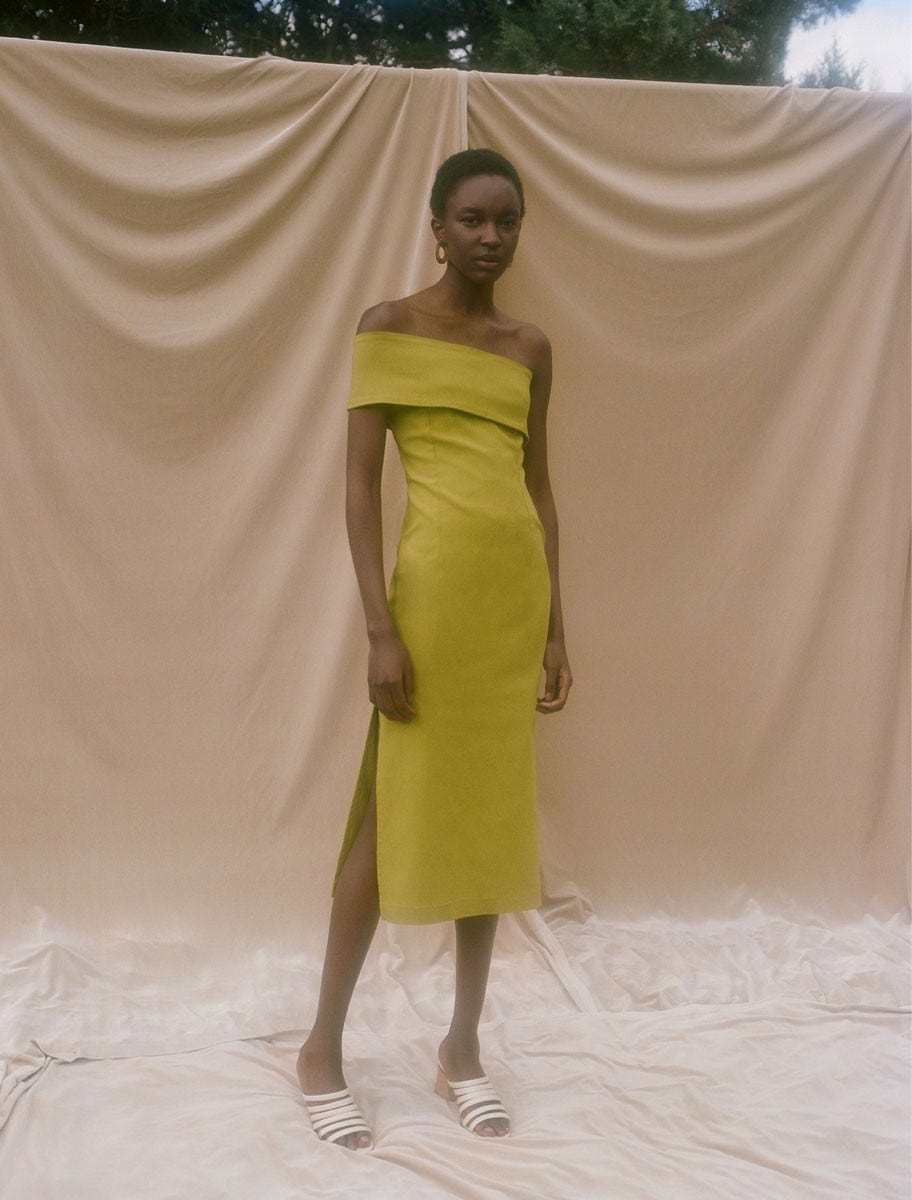 Paloma Wool strapless 'Donna' midi dress Palace of Nowhere