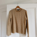 Polo Ralph Lauren beige cable knit cashmere jumper 