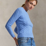 Polo Ralph Lauren cornflower blue cable knit cashmere jumper