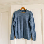Polo Ralph Lauren cornflower blue cable knit cashmere jumper