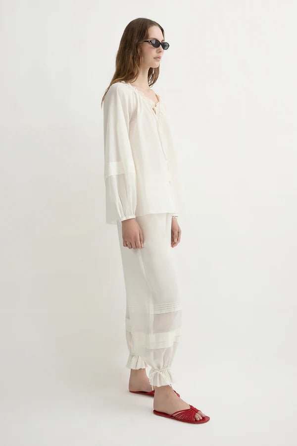 Posse ivory 'Pearl' cotton/ silk blend blouse Palace of Nowhere