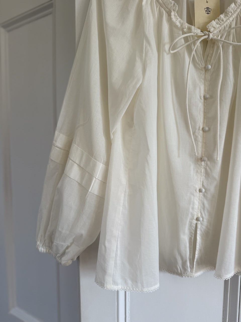 Posse ivory 'Pearl' cotton/ silk blend blouse Palace of Nowhere