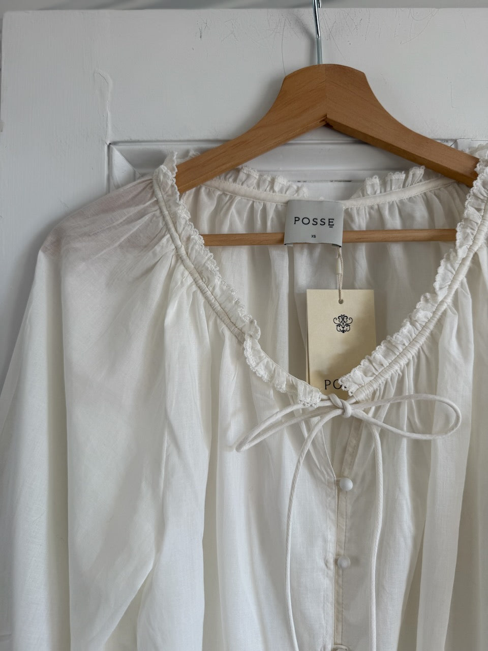 Posse ivory 'Pearl' cotton/ silk blend blouse Palace of Nowhere