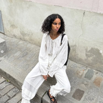 Posse ivory cotton/ silk blend 'Pearl' pants Palace of Nowhere