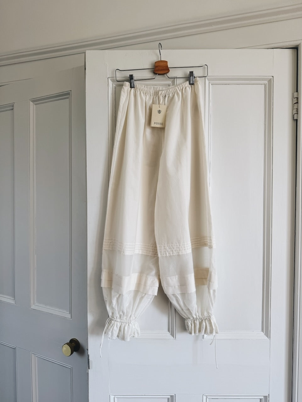Posse ivory cotton/ silk blend 'Pearl' pants Palace of Nowhere