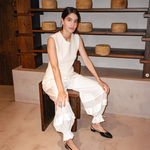 Posse ivory cotton/ silk blend 'Pearl' pants Palace of Nowhere