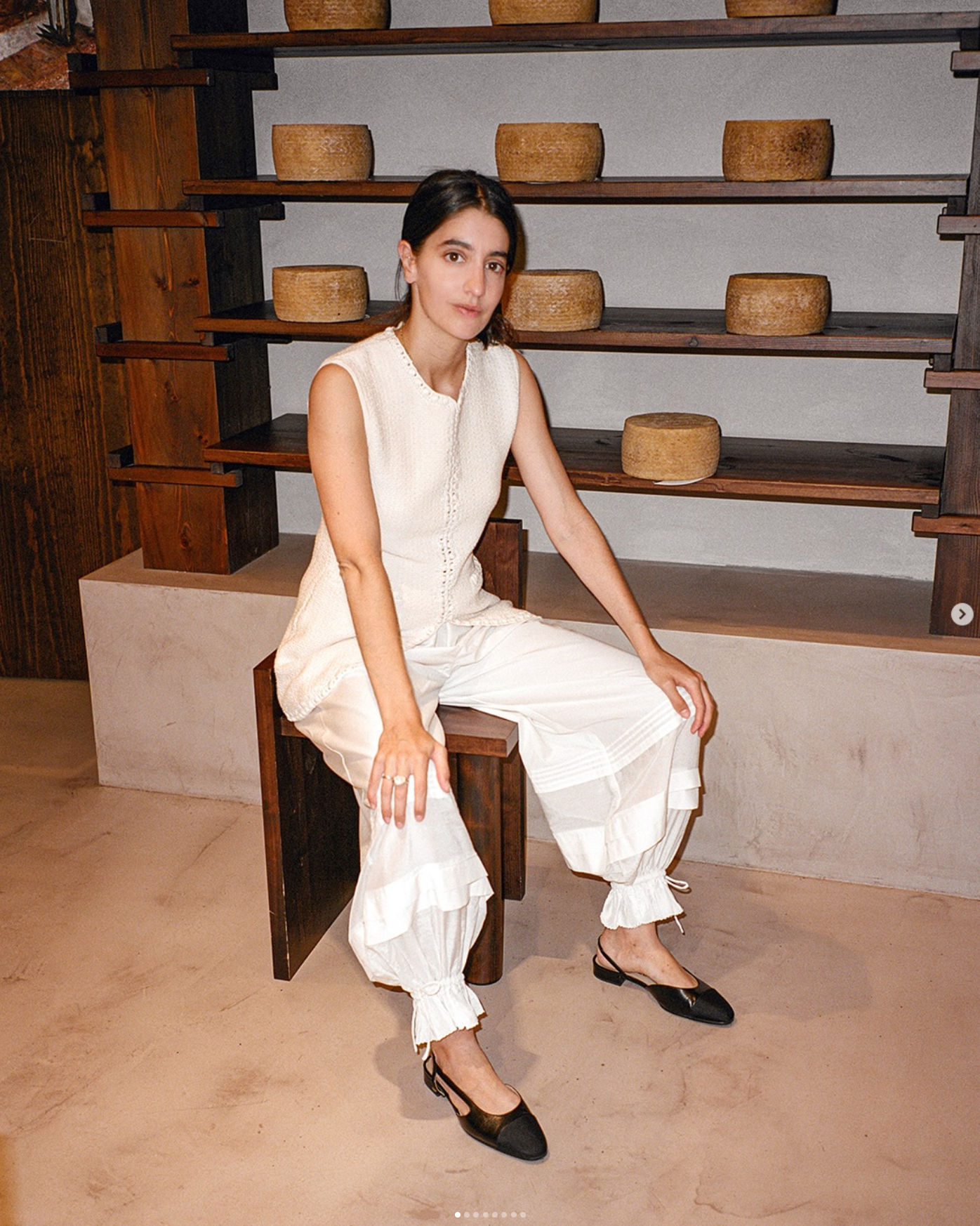Posse ivory cotton/ silk blend 'Pearl' pants Palace of Nowhere