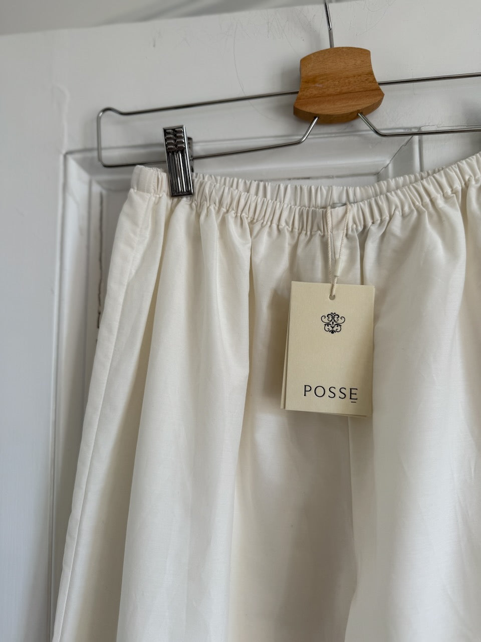 Posse ivory cotton/ silk blend 'Pearl' pants Palace of Nowhere