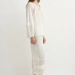 Posse ivory cotton/ silk blend 'Pearl' pants Palace of Nowhere