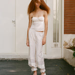 Posse ivory cotton/ silk blend 'Pearl' pants Palace of Nowhere