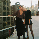 Realisation 'The Joni' black silk blend velvet maxi skirt Palace of Nowhere