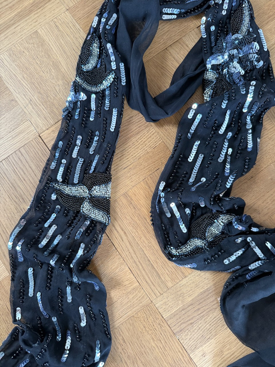 Rodarte long sequin silk scarf Palace of Nowhere