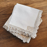 Set of 8 x vintage 1940s hand-crocheted lace edged napkins Palace of Nowhere