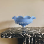 Shop Palace of Nowhere for Vintage 50s French hand blown blue opaline glass pedestal bowl