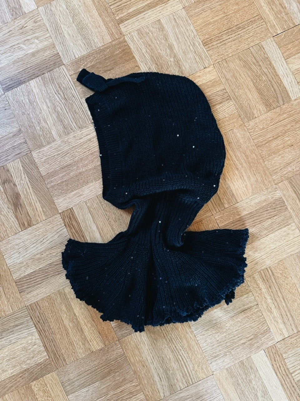 ShuShu Tong black knitted cape balaclava Palace of Nowhere