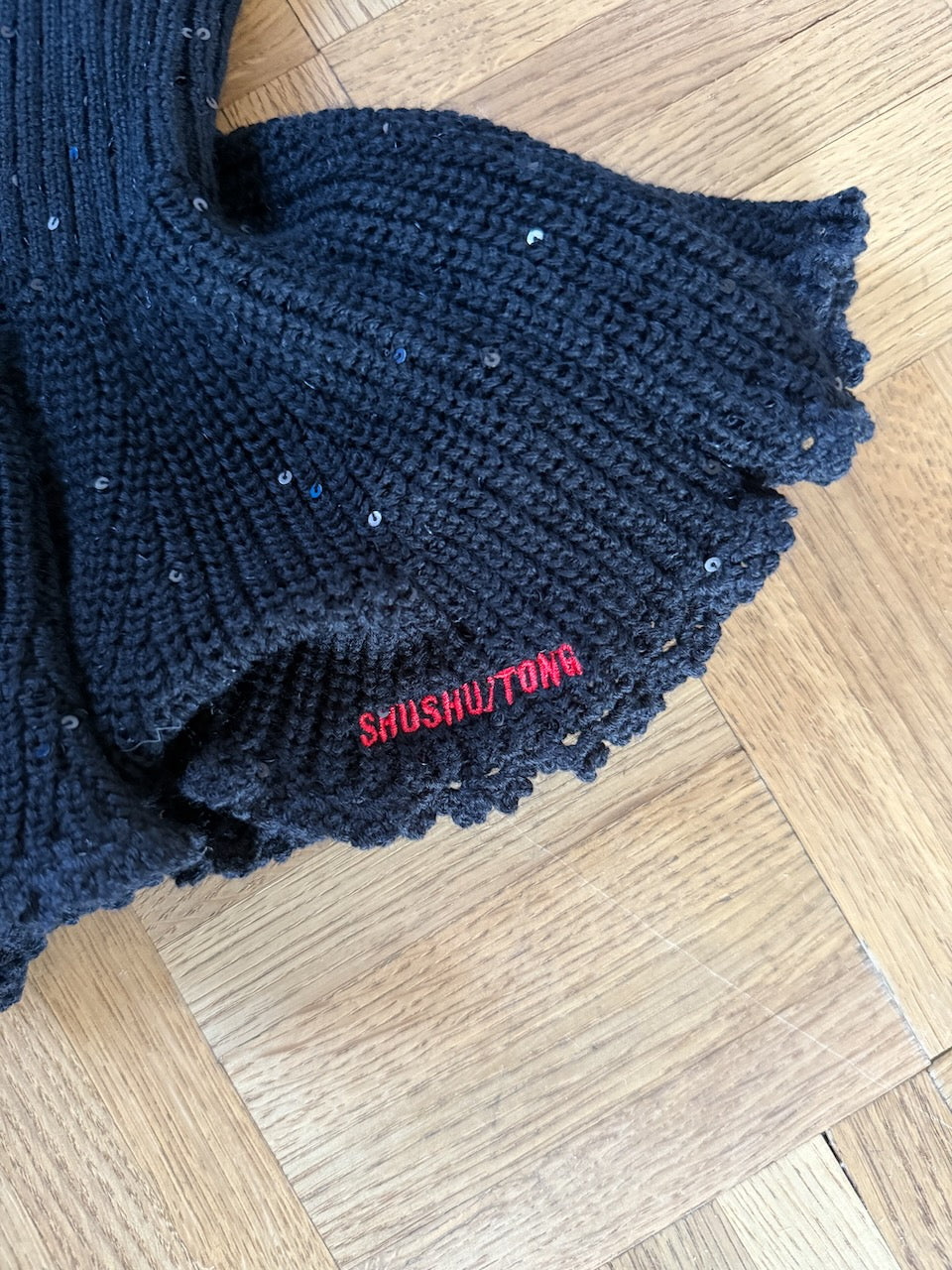 ShuShu Tong black knitted cape balaclava Palace of Nowhere