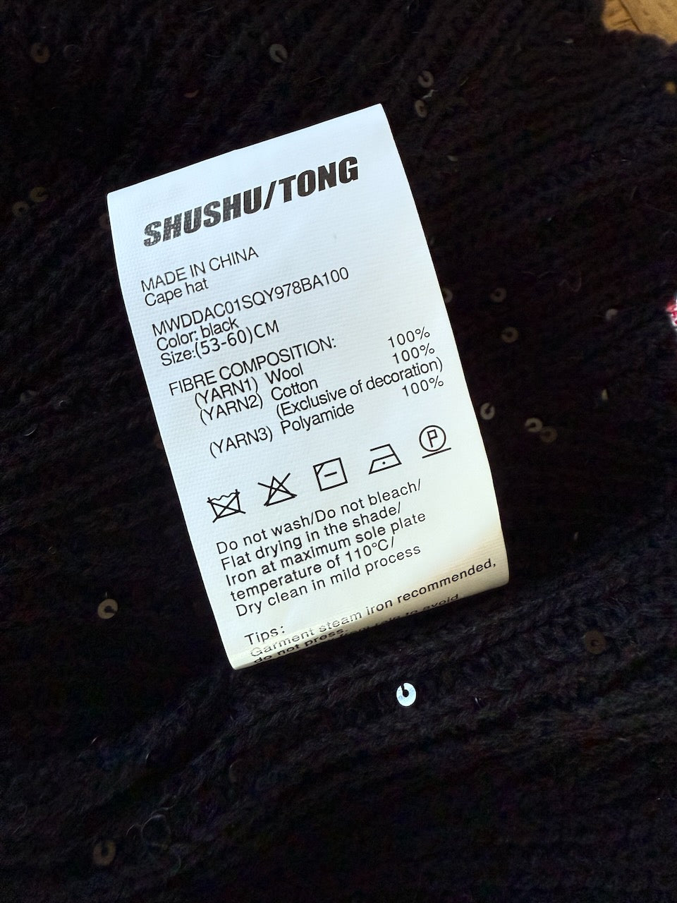 ShuShu Tong black knitted cape balaclava Palace of Nowhere