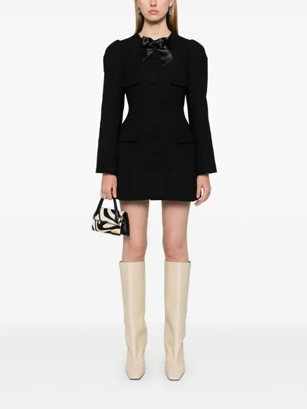 ShuShu Tong bow detailed satin trimmed twill jacket/ dress Palace of Nowhere