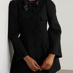 ShuShu Tong bow detailed satin trimmed twill jacket/ dress Palace of Nowhere