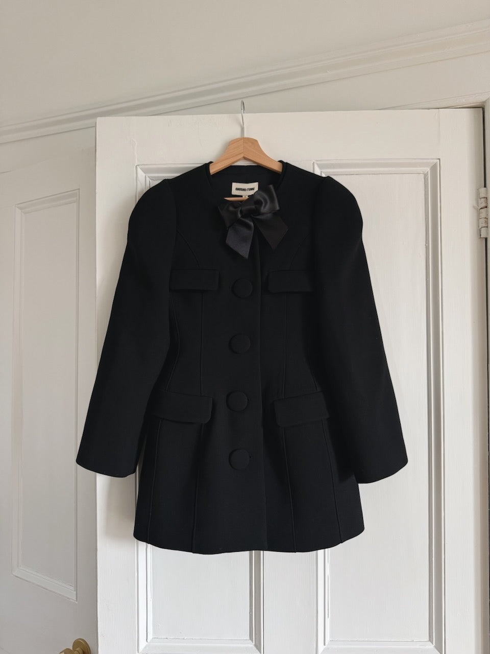 ShuShu Tong bow detailed satin trimmed twill jacket/ dress Palace of Nowhere