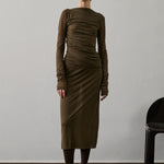 Soeur 'Bahia' sheer brown stretch midi skirt Palace of Nowhere