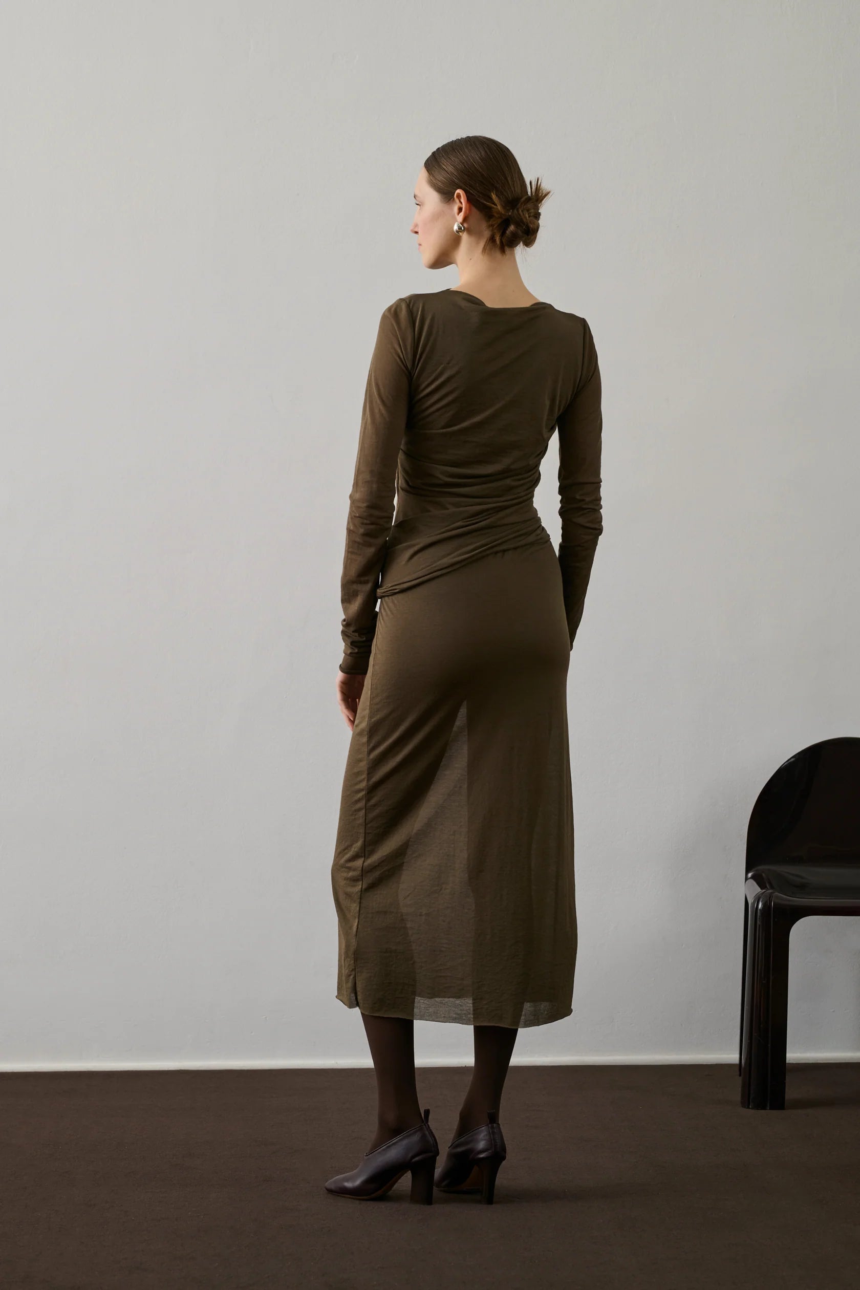 Soeur 'Bahia' sheer brown stretch midi skirt Palace of Nowhere