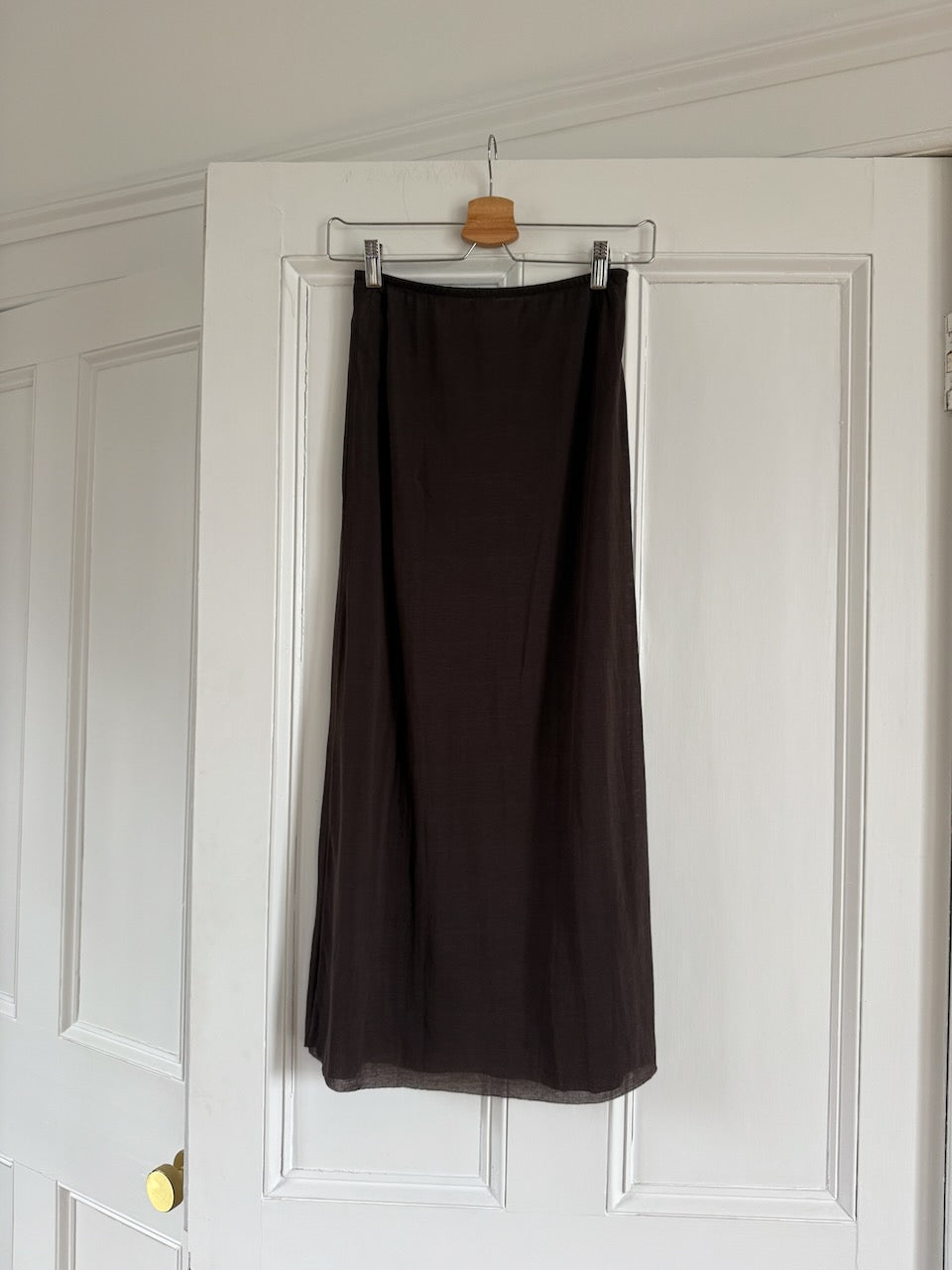 Soeur 'Bahia' sheer brown stretch midi skirt Palace of Nowhere