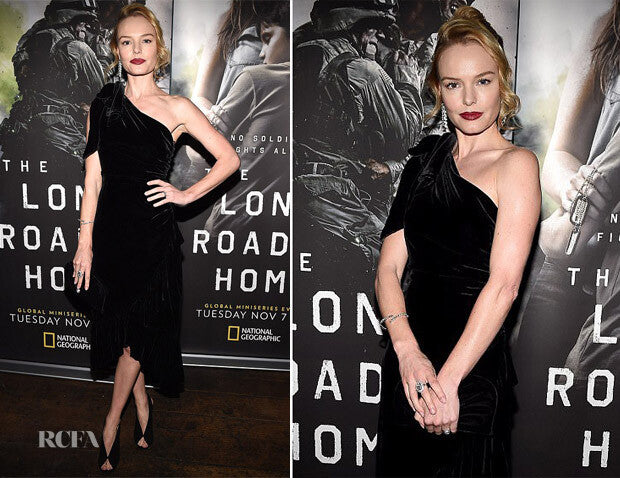 Kate Bosworth Ulla Johnson 'Elisa' black velvet one shoulder dress Palace of Nowhere