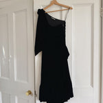 Ulla Johnson 'Elisa' black velvet one shoulder dress Palace of Nowhere