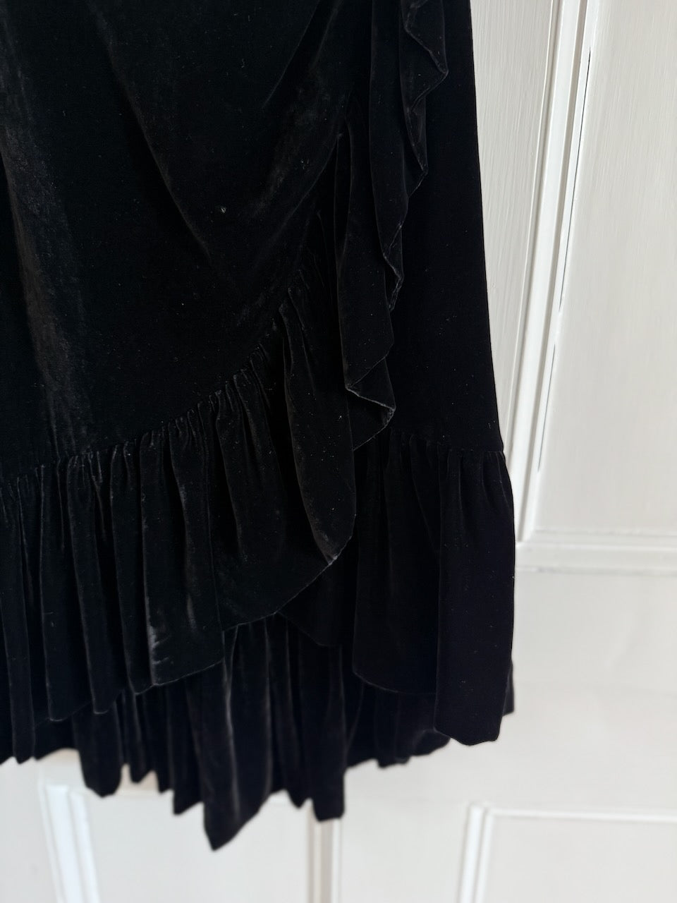 Ulla Johnson 'Elisa' black velvet one shoulder dress Palace of Nowhere