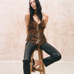 Vespertine Eden tiger ruffle silk camisole top Palace of Nowhere