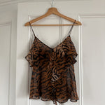 Vespertine Eden tiger ruffle silk camisole top Palace of Nowhere