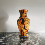 Vintage 30s Czech hand blown spatter glass vase Palace of Nowhere