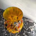 Vintage 30s Czech hand blown spatter glass vase Palace of Nowhere