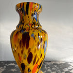 Vintage 30s Czech hand blown spatter glass vase Palace of Nowhere
