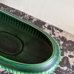 Vintage 50s Dartmouth pottery green glazed trough vase at Palace of Nowhere