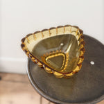 Vintage 60s Czech amber pressed glass bowl Sklo Union