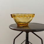 Vintage 60s Czech amber pressed glass bowl Sklo Union