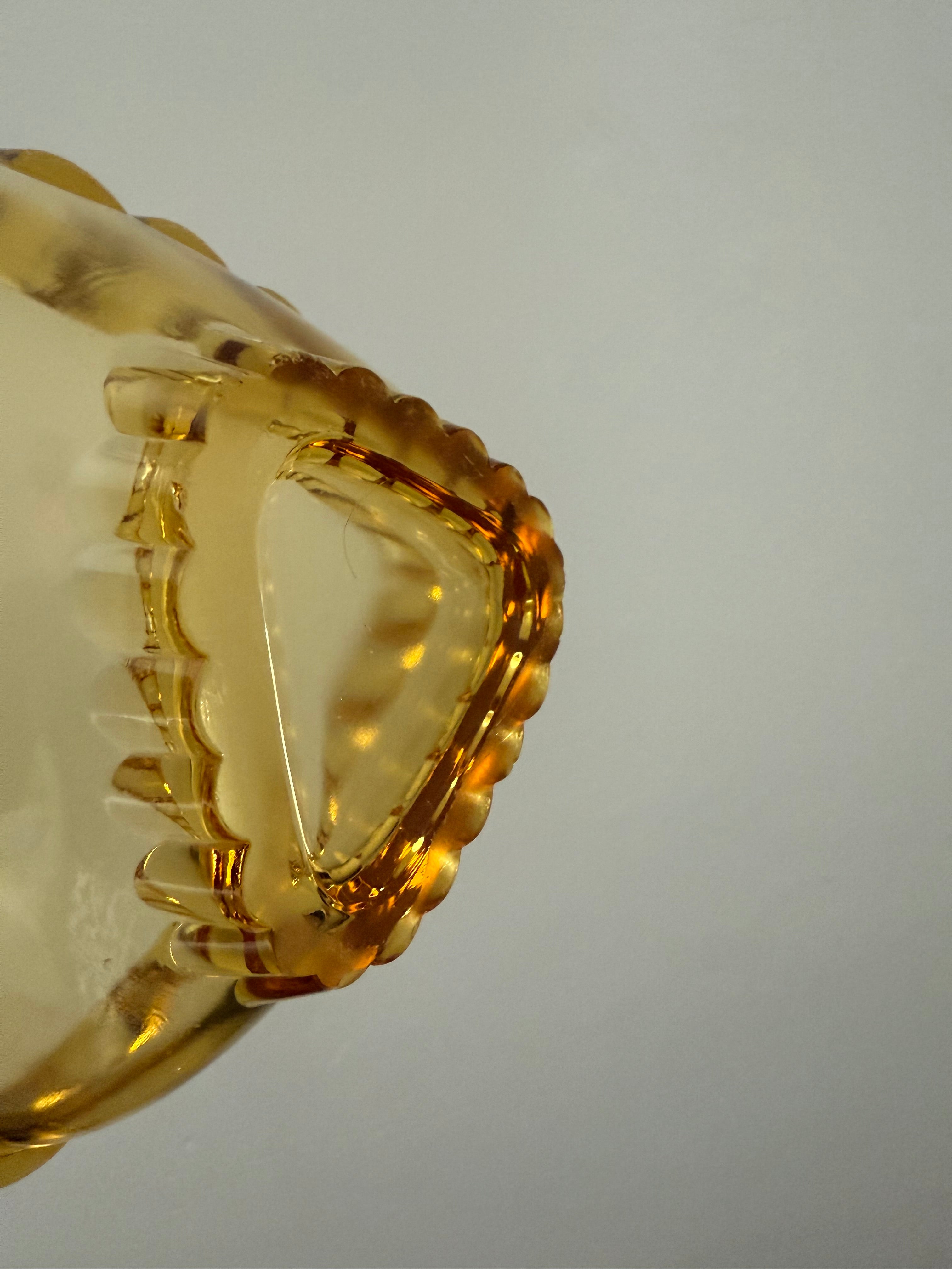 Vintage 60s Czech amber pressed glass bowl Sklo Union at Palace of Nowhere