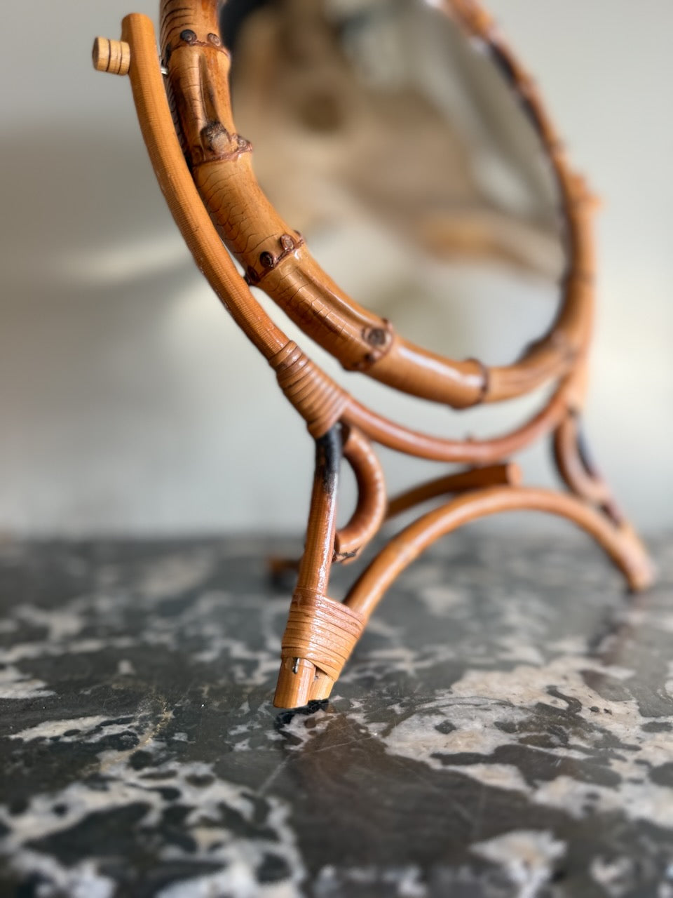 Vintage 60s French Riviera tripod mirror with stand Palace of Nowhere