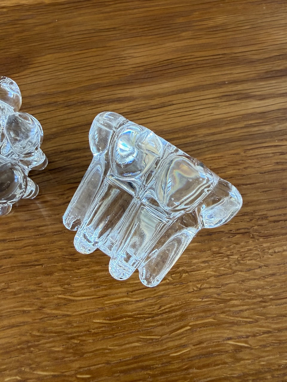 Vintage 60s Verrerie d’Arques pressed glass candle holders Palace of Nowhere